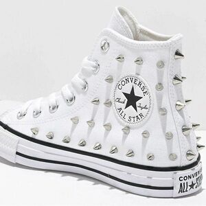 Converse CTAS Hi White and Black Sneakers